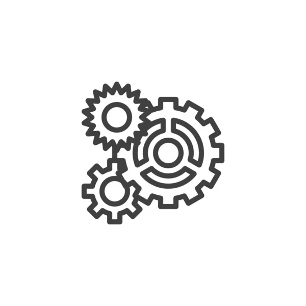 Cog gear line icon — Stock Vector