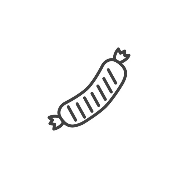 Barbecue sausage line icon — Stock Vector