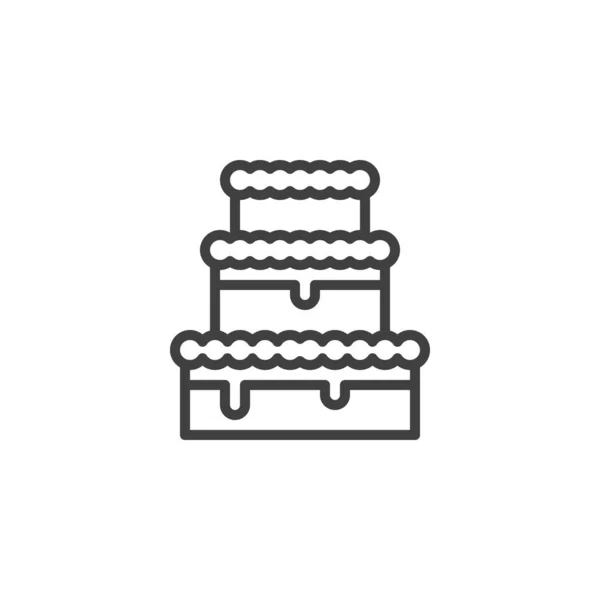 Icono de línea de pastel de tres niveles — Vector de stock