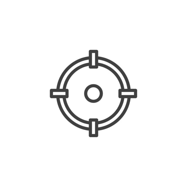 Crosshair signo icono de línea — Vector de stock