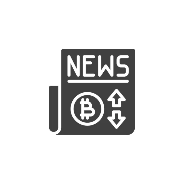 Crypto nouvelles de la monnaie titre icône vectorielle — Image vectorielle