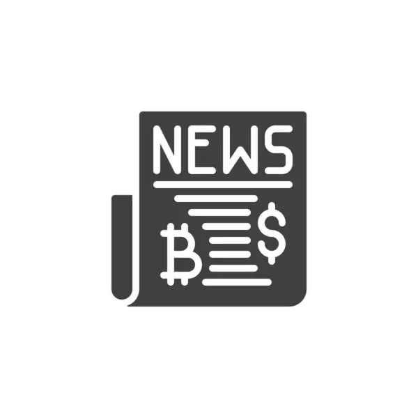 Jornal Bitcoin notícias vetor ícone —  Vetores de Stock