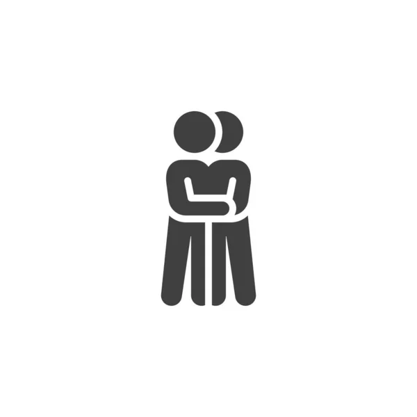 Deux personnes embrassant icône vectorielle — Image vectorielle
