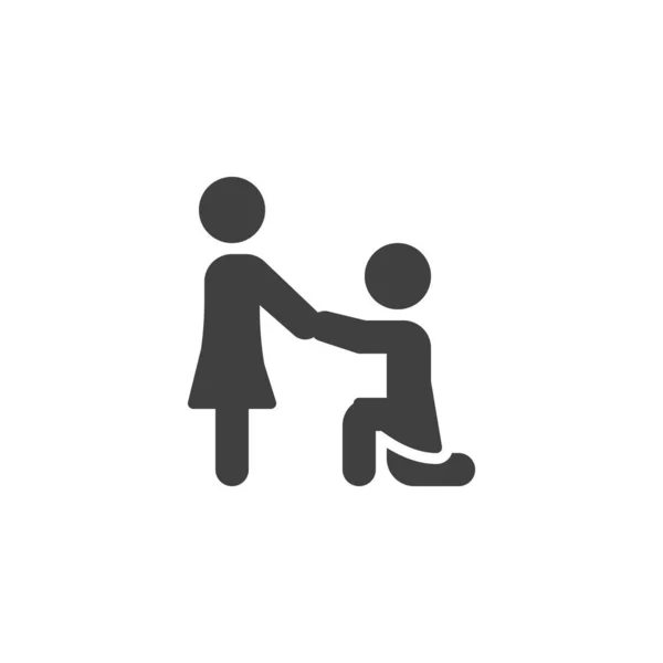 Lesbian marriage proposal vector icon — Stock Vector