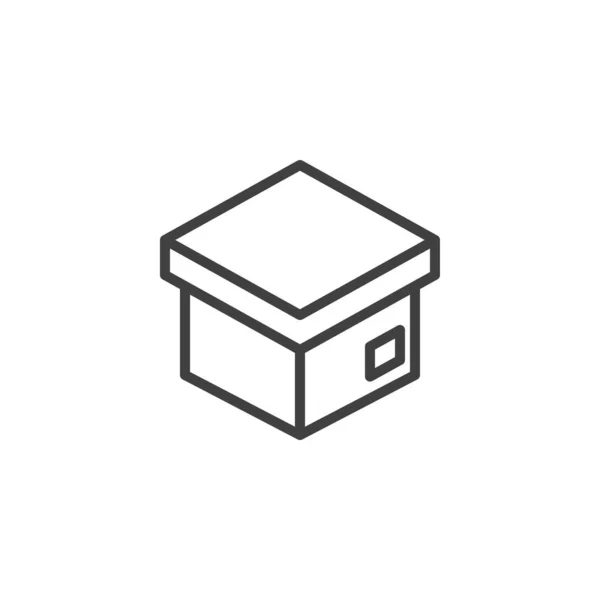 Csomagolódoboz csomagolási vonalának ikonja — Stock Vector