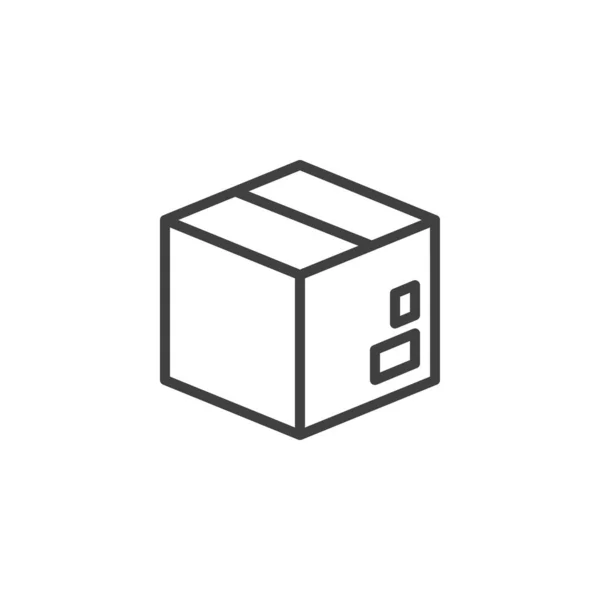 Caja de entrega, icono de línea de cartón — Archivo Imágenes Vectoriales