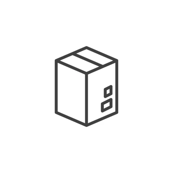 Kartónová krabice, ikona řádku balíčku — Stockový vektor