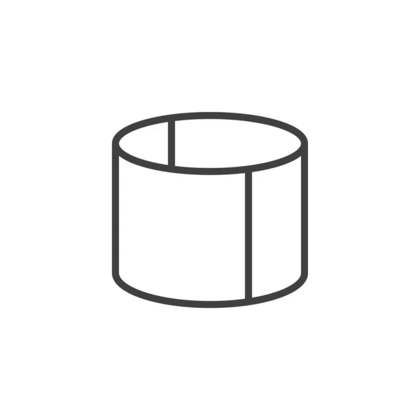 Rund låda öppen linje ikon — Stock vektor