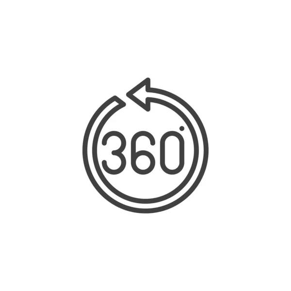 360 degrees arrow line icon — Stock Vector