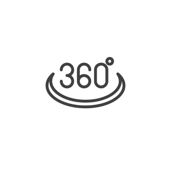 360 도 뷰 라인 아이콘 — 스톡 벡터