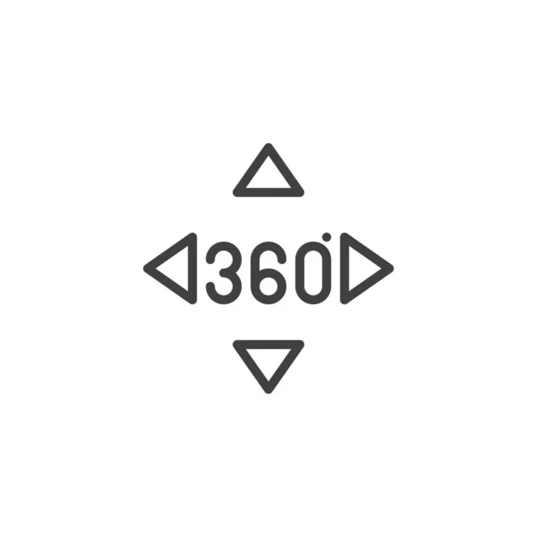 360 degrees controller buttons line icon — Stock Vector