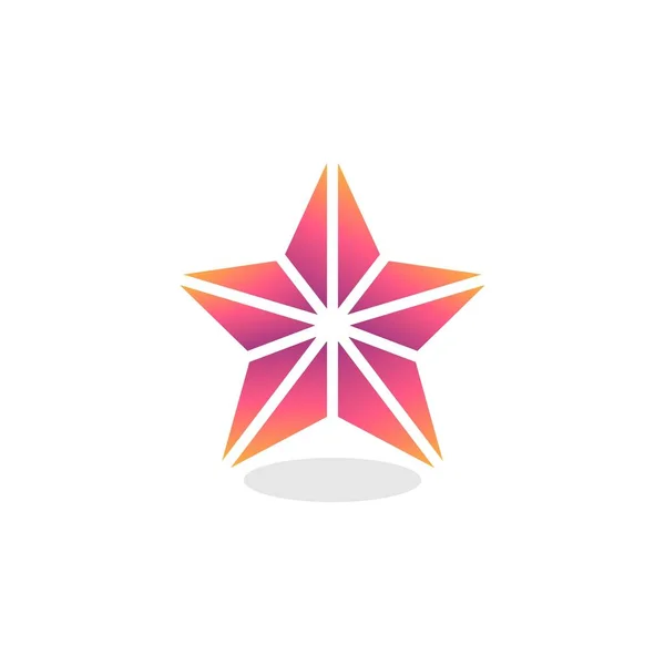 Estrella Roja Icono plano — Vector de stock