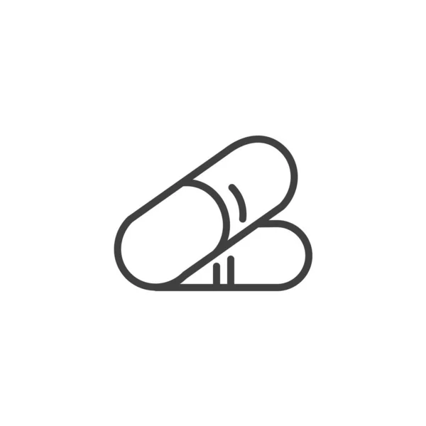 Medicine capsule line icon — Stock Vector