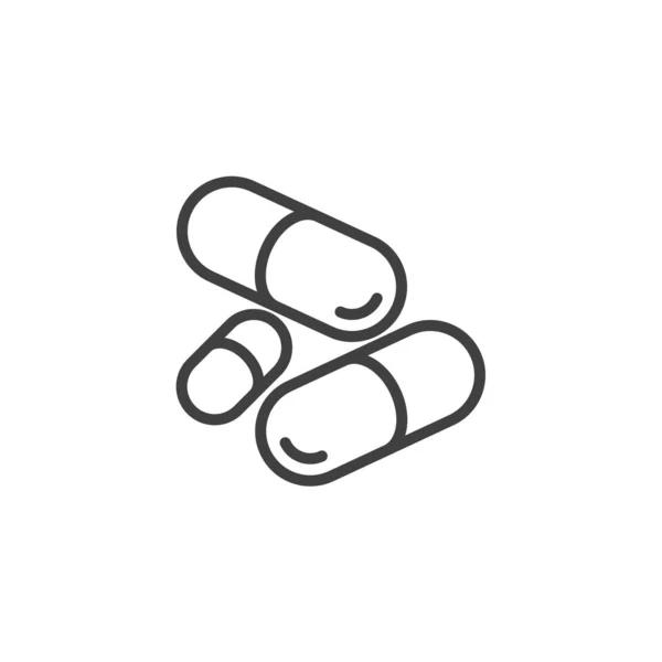 Gyógyszer tabletták vonal ikon — Stock Vector
