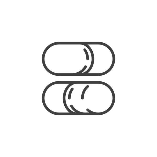 Médicaments pilules ligne icône — Image vectorielle