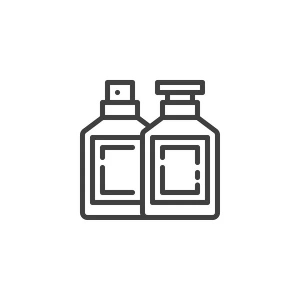 Icône de ligne bouteilles médicales — Image vectorielle