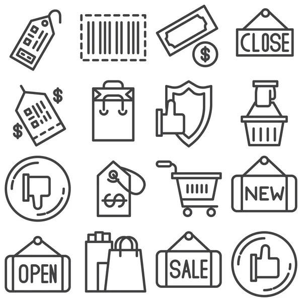 Shopping line icons set Royalty Free Stock Vectors