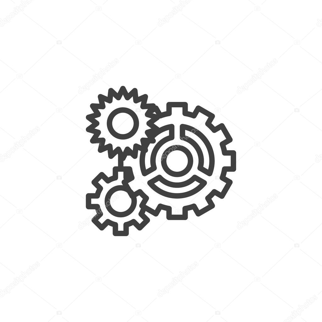 Cog gear line icon