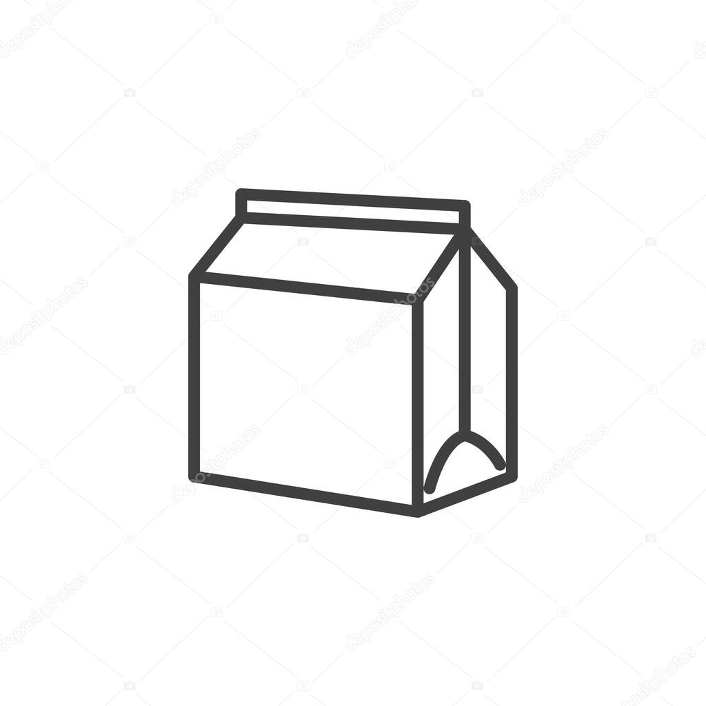 Fast food delivery box line icon