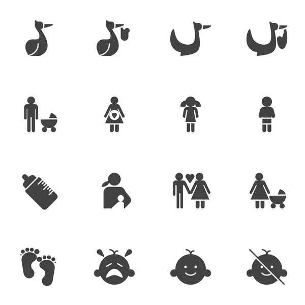 Maternidad vector iconos conjunto — Vector de stock