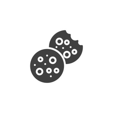 Isırılmış ve tüm çerez vektörü simgesi