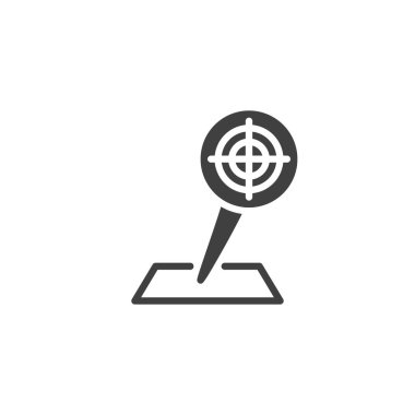 Hedef harita pin vektörü simgesi