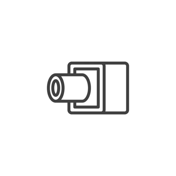 Значок линии камеры безопасности — стоковый вектор