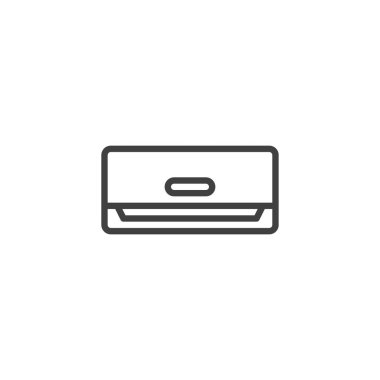 Klima hattı simgesi. Mobil konsept ve web tasarımı için doğrusal biçim işareti. Bölünme sistemi, klima ana hatları vektör simgesi. Sembol, logo çizimi. Vektör grafikleri