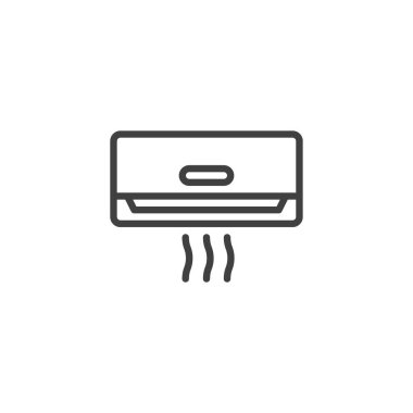 Havalandırma ünitesi hat simgesi. Mobil konsept ve web tasarımı için doğrusal biçim işareti. Klima ana hatlı vektör simgesini patlatıyor. Sembol, logo çizimi. Vektör grafikleri