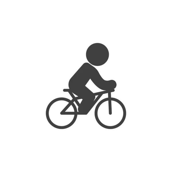 骑自行车矢量图标 填写了移动概念和网页设计的平面标志 男人骑自行车石像图标 标识插图 矢量图形 — 图库矢量图片