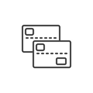 İki banka kartı satırı simgesi