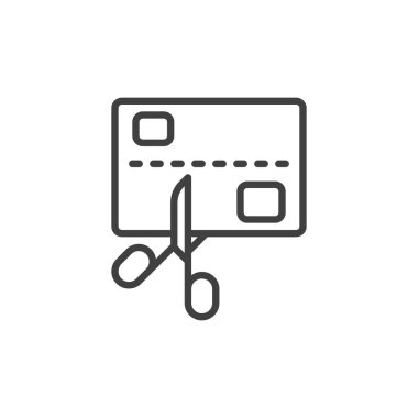 Süresi dolmuş kredi kartı çizgisi simgesi