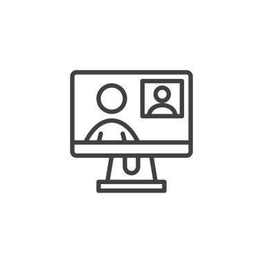 Çevrimiçi konferans toplantı satırı simgesi