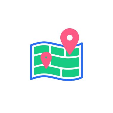 GPS navigasyon düz simgesi