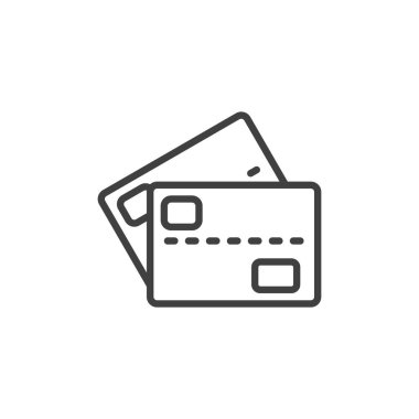 İki kredi kartı çizgisi simgesi