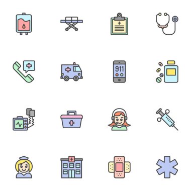 Ambulans servisi ana hatları doldurulmuş simgeler ayarlandı