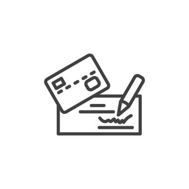 Banka denetimi ve kredi kartı çizgisi simgesi