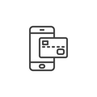 mobil bankacılık çizgisi simgesi