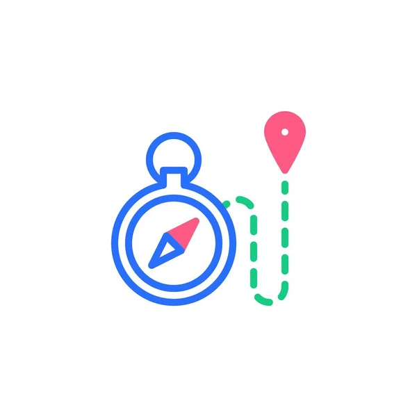 Stopwatch kaart pin platte pictogram — Stockvector