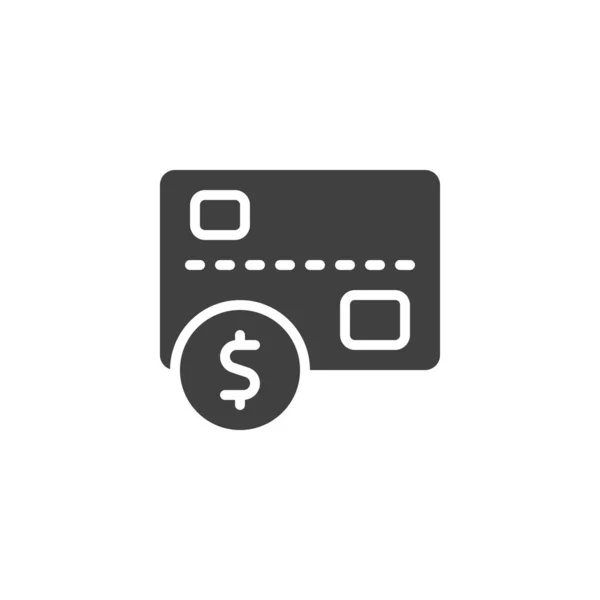 Dólar tarjeta de crédito vector icono — Vector de stock