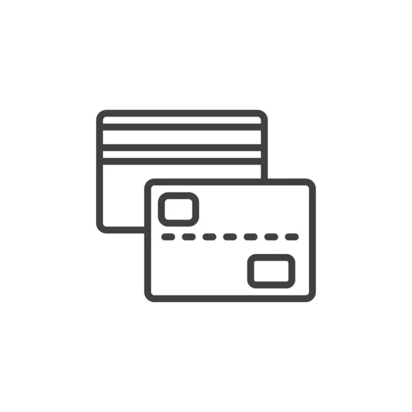 Deux cartes de crédit ligne icône — Image vectorielle