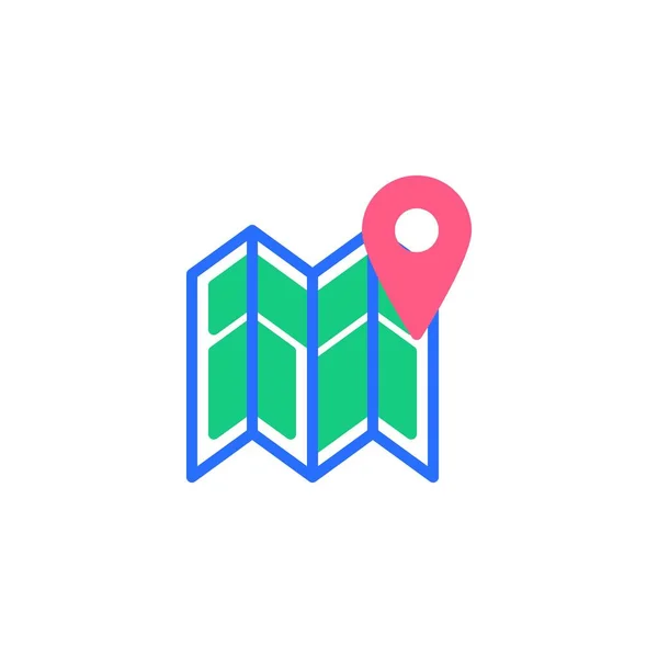 Kaart locatie pin plat pictogram — Stockvector