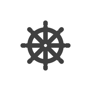 Geminin direksiyon vektör simgesi. Mobil konsept ve web tasarımı için düz tabela. Teknenin direksiyon simgesi. Sembol, logo çizimi. Vektör grafikleri