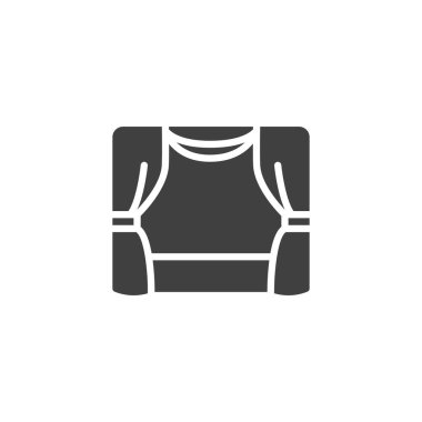 Tiyatro perdeleri vektör simgesi. Mobil konsept ve web tasarımı için düz tabela. Perdelerin simgesi olan tiyatro sahnesi. Sembol, logo çizimi. Vektör grafikleri