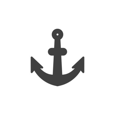 Çapa vektör simgesi. Mobil konsept ve web tasarımı için düz tabela. Tekne çapa sembolü. Sembol, logo çizimi. Vektör grafikleri