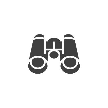 Dürbün vektör simgesi. Mobil konsept ve web tasarımı için düz tabela. Dürbün simgesi. Spyglass sembolü, logo çizimi. Vektör grafikleri