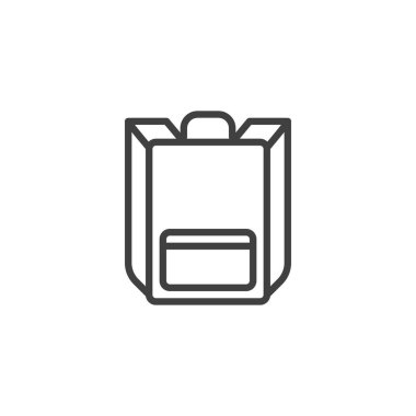 Seyahat çantası simgesi. Mobil konsept ve web tasarımı için doğrusal biçim işareti. Okul çantası, sırt çantası, sırt çantası vektör ikonu. Sembol, logo çizimi. Vektör grafikleri
