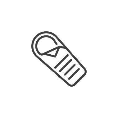 Karabina çizgisi simgesine tırmanıyorum. Mobil konsept ve web tasarımı için doğrusal biçim işareti. Karabinalı taslak vektör simgesi. Sembol, logo çizimi. Vektör grafikleri