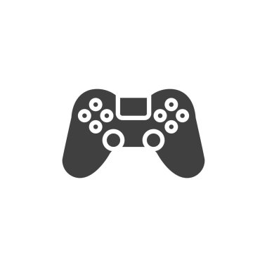 Oyun denetleyici vektör simgesi. Mobil konsept ve web tasarımı için Joystick doldurulmuş düz tabela. Gamepad sembol simgesi. Sembol, logo çizimi. Vektör grafikleri