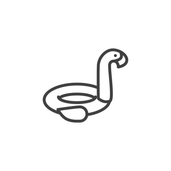 Flamingo Schwimmleine Symbol Lineares Stilschild Für Mobiles Konzept Und Webdesign — Stockvektor